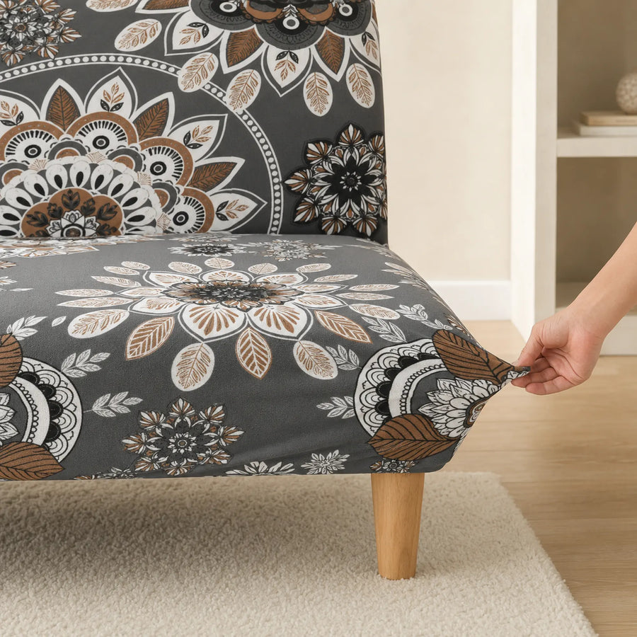 Sofa Bed Cover – Mandala Medallion – Charcoal