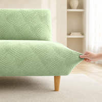 Sofa Bed Cover – Geometric Jacquard – Pistachio Green