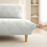 Sofa Bed Cover – Geometric Jacquard – Dove Grey
