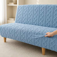 Sofa Bed Cover – Cable Knit – Sky Blue