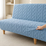Sofa Bed Cover – Cable Knit – Sky Blue