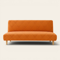 Sofa Bed Cover – Geometric Jacquard – Burnt Orange
