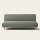 Sofa Bed Cover – Geometric Jacquard – Sage Grey