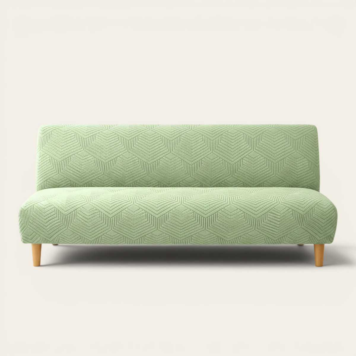 Sofa Bed Cover – Geometric Jacquard – Pistachio Green