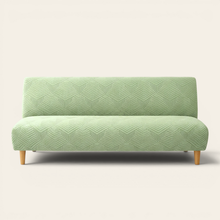 Sofa Bed Cover – Geometric Jacquard – Pistachio Green