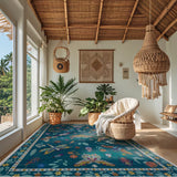 Covaba modern parisian insect area rug in fern green, styled in a room setting, view 5