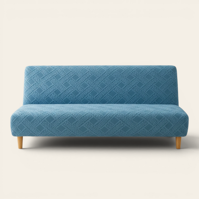 Sofa Bed Cover – Diamond Jacquard – Teal Blue
