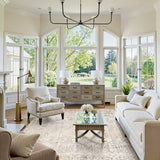 Covaba vintage sand area rug in warm beige, styled in a room setting, view 16