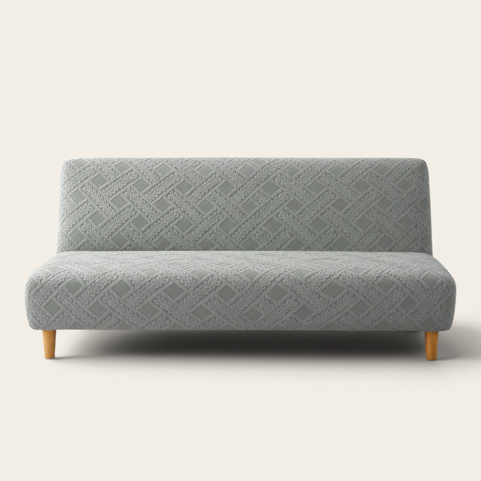 Sofa Bed Cover – Diamond Jacquard – Silver Grey