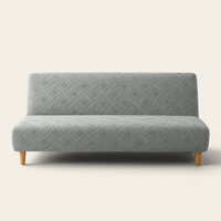 Sofa Bed Cover – Diamond Jacquard – Silver Grey