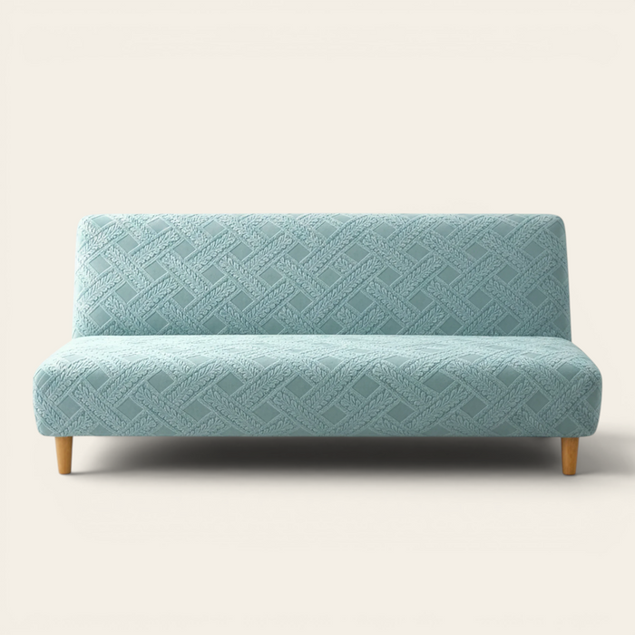 Sofa Bed Cover – Diamond Jacquard – Duck Egg Blue