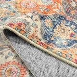 Covaba ultra-thin vintage floral moroccan trellis and rug in faded rose, styled in a room setting