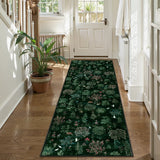 Covaba forest woodland deep runner rug in fern green, styled in a room setting, view 3