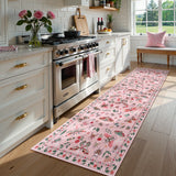 Covaba modern parisian insect runner rug in blush clay, styled in a room setting, view 3