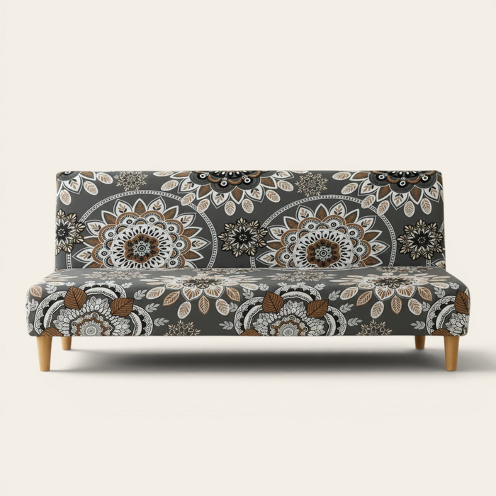 Sofa Bed Cover – Mandala Medallion – Charcoal