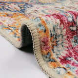Covaba ultra-thin vintage floral moroccan trellis and rug in faded rose, styled in a room setting, view 2
