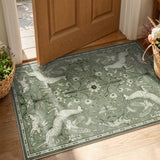 Covaba vintage woodland doormat in olive grove, styled in a room setting
