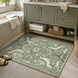 Covaba vintage woodland doormat in olive grove, styled in a room setting, view 3