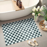 Covaba check soft easy jute black/white indoor/outdoor doormat in soft white, styled in a room setting, view 2