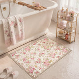 Covaba romantic vintage floral rose garden and doormat in blush clay, styled in a room setting, view 2