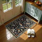 Covaba modern parisian insect doormat in ink black, styled in a room setting, view 2