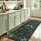 Covaba fantasy garden and unicorn runner rug in forest fern, styled in a room setting, view 5