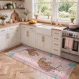 Covaba wild tiger runner rug in blush clay, styled in a room setting, view 3