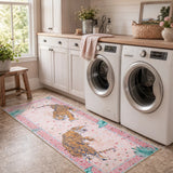 Covaba wild tiger runner rug in blush clay, styled in a room setting, view 2