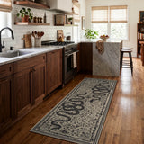 Covaba mystical snake runner rug in coffee brown, styled in a room setting