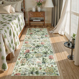 Covaba forest woodland runner rug in sage mist, styled in a room setting, view 3