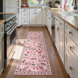 Covaba modern parisian insect runner rug in blush clay, styled in a room setting, view 2