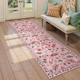 Covaba modern parisian insect runner rug in blush clay, styled in a room setting