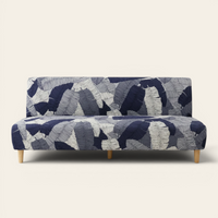 Sofa Bed Cover – Tropical Leaf – Navy