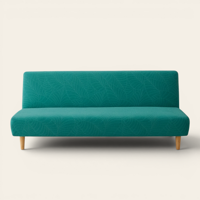 Sofa Bed Cover – Leaf Jacquard – Teal