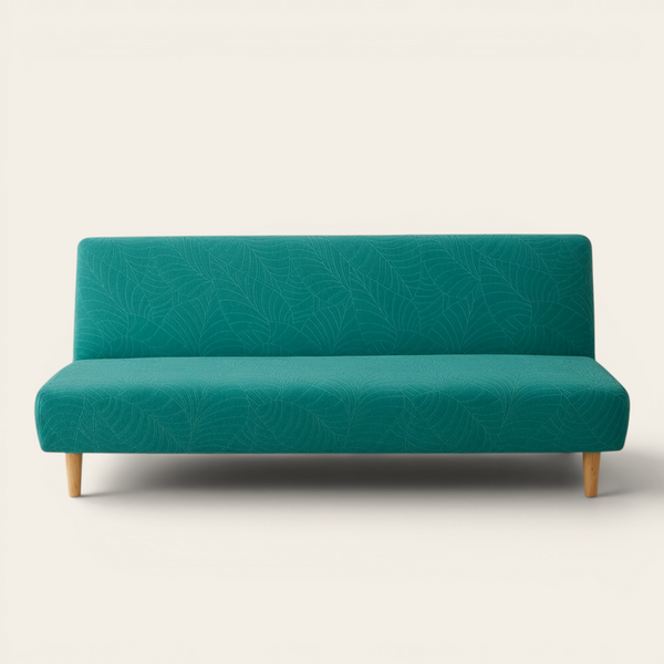 Sofa Bed Cover – Leaf Jacquard – Teal
