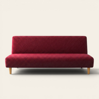Sofa Bed Cover – Textured Stretch – Ruby Red