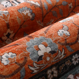 Covaba wild tiger rug in burnt rust, styled in a room setting, view 2