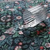 Covaba vintage floral bird royal rug in stormy blue, styled in a room setting, view 2