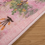 Covaba forest woodland rug in blush clay, styled in a room setting, view 2