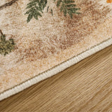Covaba forest woodland rug in coffee brown, styled in a room setting, view 2