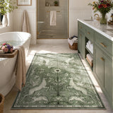 Covaba vintage woodland area rug in olive grove, styled in a room setting, view 17