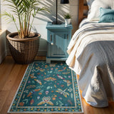 Covaba modern parisian insect doormat in fern green, styled in a room setting, view 2