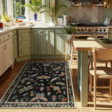 Covaba modern parisian insect area rug in ink black, styled in a room setting, view 11