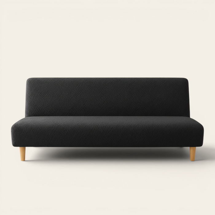 Sofa Bed Cover – Textured Jacquard – Charcoal Black