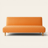 Sofa Bed Cover – Geometric Jacquard – Amber Orange