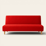 Sofa Bed Cover – Leaf Jacquard – Poppy Red