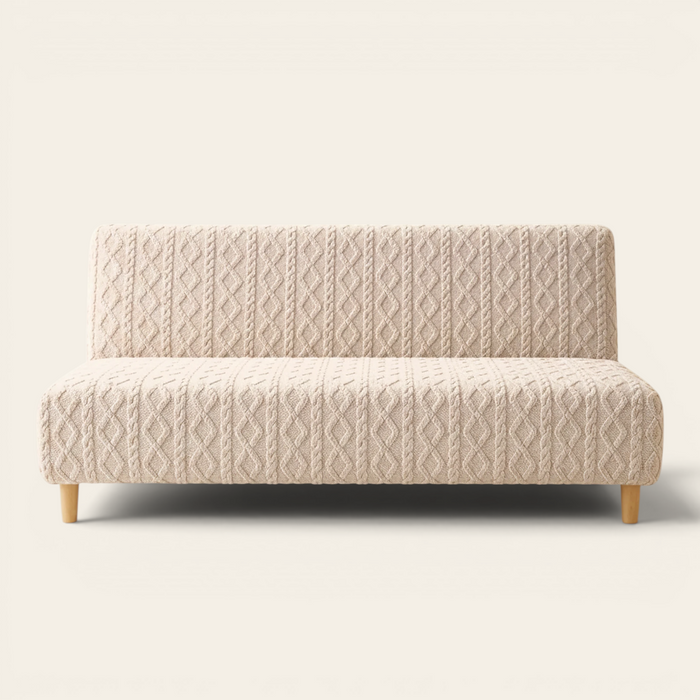 Sofa Bed Cover – Cable Knit – Oatmeal Cream