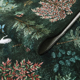Covaba forest woodland deep rug in fern green, styled in a room setting