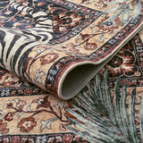 Covaba wild tiger rug in coffee brown, styled in a room setting, view 2