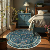 Covaba modern parisian insect round rug in fern green, styled in a room setting, view 2